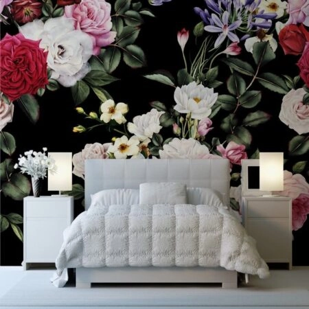 Αυτοκόλλητη Ταπετσαρία τοίχου DARK FLORAL - Floral - Λουλουδια