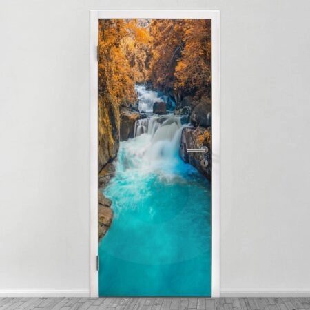 Αυτοκολλητο Πορτας DEEP FOREST WATERFALL