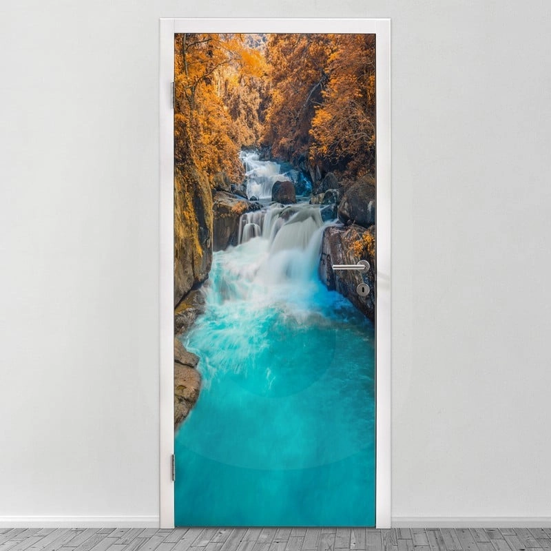 Αυτοκολλητο Πορτας DEEP FOREST WATERFALL
