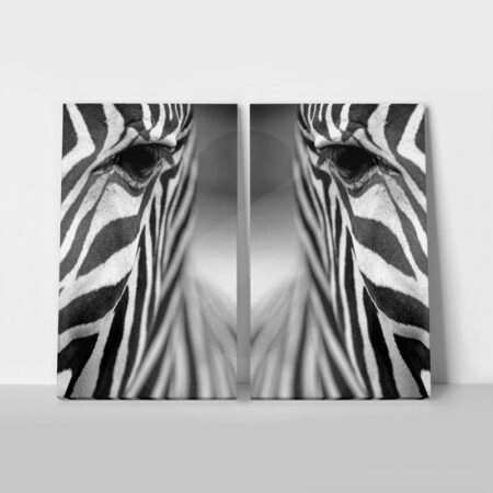 Σετ Δίπτυχος Πινακας σε καμβά GREVY ZEBRA