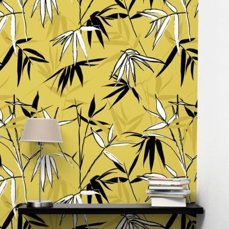 Αυτοκόλλητη Ταπετσαρία τοίχου HAND DRAWN BAMBOO LEAVES - Tropical Sticky 1