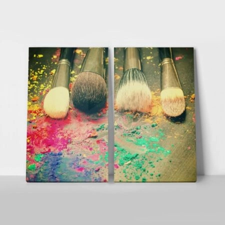 Σετ Δίπτυχος Πινακας σε καμβά MAKEUP BRUSHES - Μοδα και Διασκεδαση Sticky 1