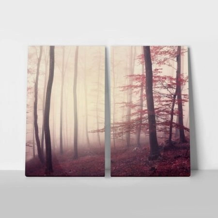 Σετ Δίπτυχος Πινακας σε καμβά MISTY FOREST - Δασος Sticky 1