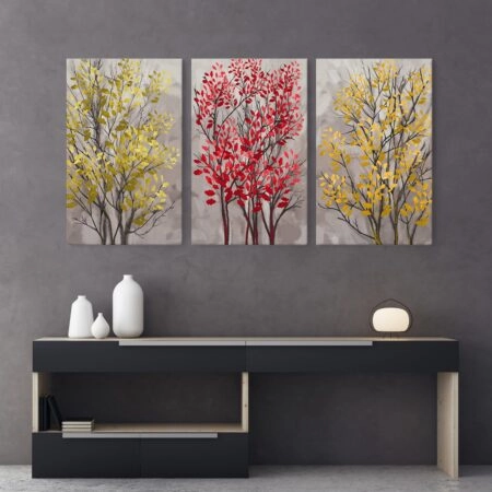 Σετ Τριπτυχος Πινακας σε καμβά MODERN ABSTRACT TREES - Εργα Τεχνης Sticky 1
