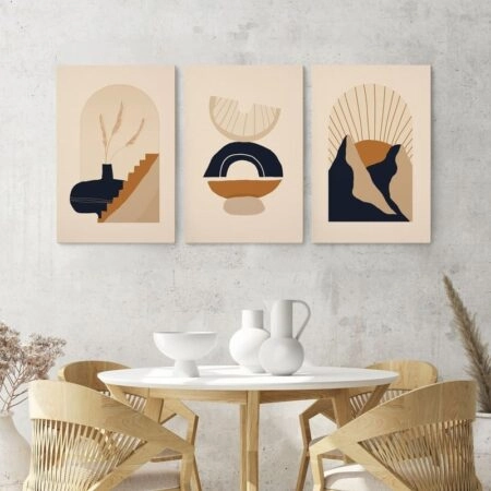 Σετ Τριπτυχος Πινακας σε καμβά MODERN MINIMALISTIC BOHO ART