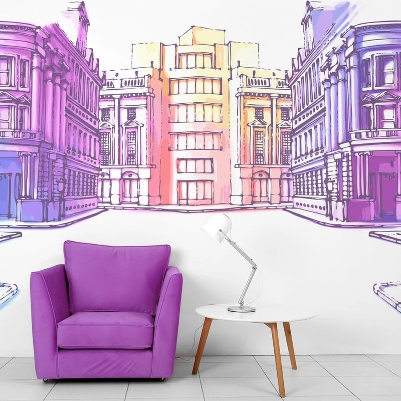 Αυτοκόλλητη Ταπετσαρία τοίχου PASTEL CITY