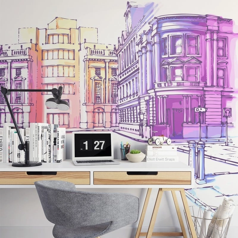 Αυτοκόλλητη Ταπετσαρία τοίχου PASTEL CITY