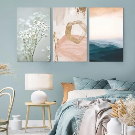 Σετ Τριπτυχος Πινακας σε καμβά PASTEL CALMNESS