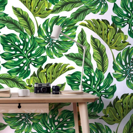 Αυτοκόλλητη Ταπετσαρία τοίχου PHILODENDRON LEAVES - Tropical Sticky 1
