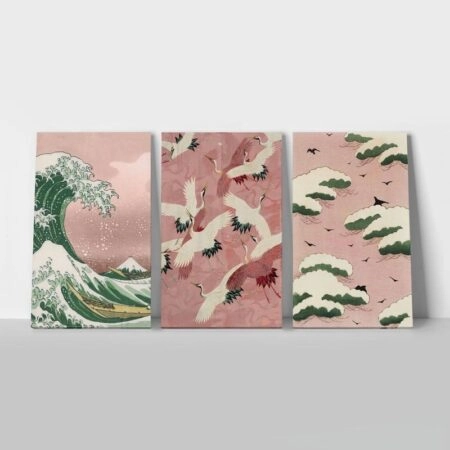 OUTLET Σετ Τριπτυχος Πινακας σε καμβά PINK DREAM 3 τεμ 30x50cm - OUTLET Sticky 1