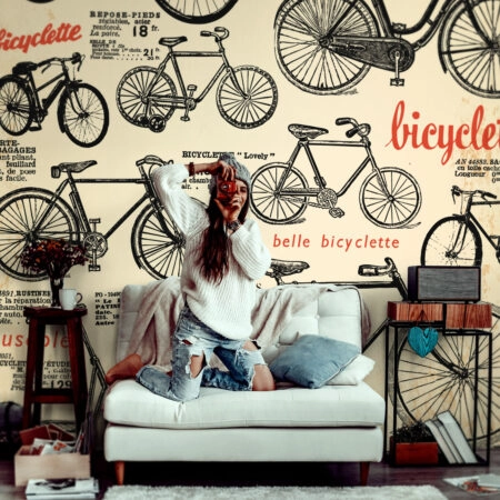 Αυτοκόλλητη Ταπετσαρία τοίχου RETRO BICYCLES
