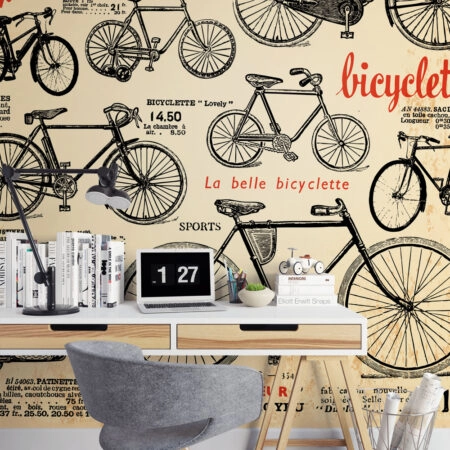 Αυτοκόλλητη Ταπετσαρία τοίχου RETRO BICYCLES - Vintage Sticky 1