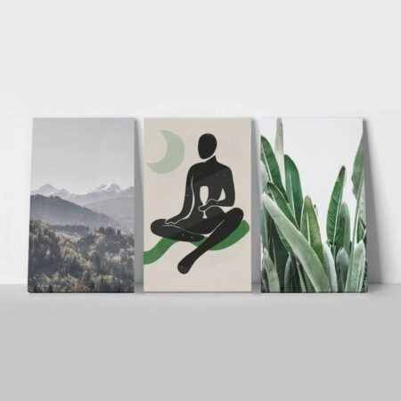 Σετ Τριπτυχος Πινακας σε καμβά SUBTLE GREEN - Τοπια και Φυση Sticky 1