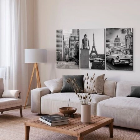 Σετ Τριπτυχος Πινακας σε καμβά THREE CITIES