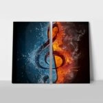 Σετ Δίπτυχος Πινακας σε καμβά TREBLE CLEF