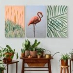 Σετ Τριπτυχος Πινακας σε καμβά TROPICAL LIFE