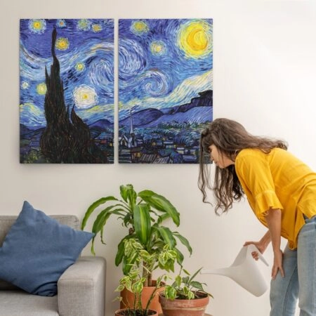 Σετ Δίπτυχος Πινακας σε καμβά VAN GOGH - THE STARRY NIGHT