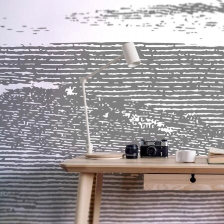 Αυτοκόλλητη Ταπετσαρία τοίχου WOODCUT ABSTRACT LANDSCAPE - Τοπία Sticky 1