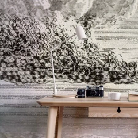 Αυτοκόλλητη Ταπετσαρία τοίχου WOODCUT CLOUD - Τοπία Sticky 1