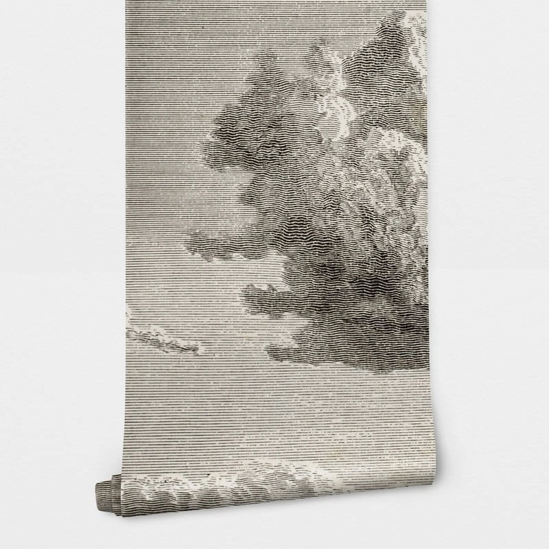 Αυτοκόλλητη Ταπετσαρία τοίχου WOODCUT CLOUD