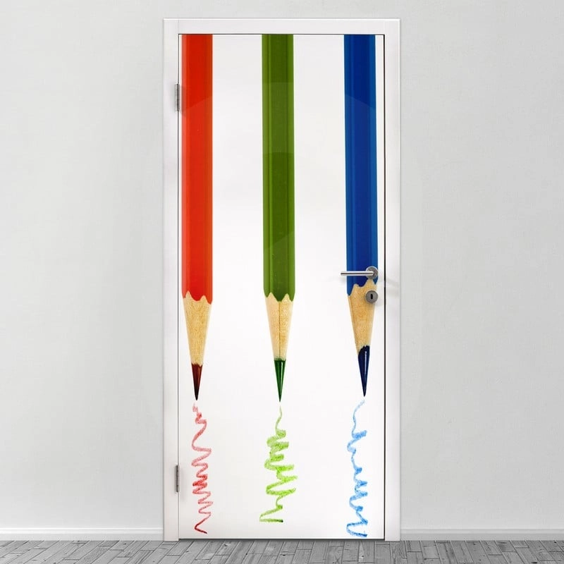 Αυτοκολλητο Πορτας COLORED PENCILS ISOLATED