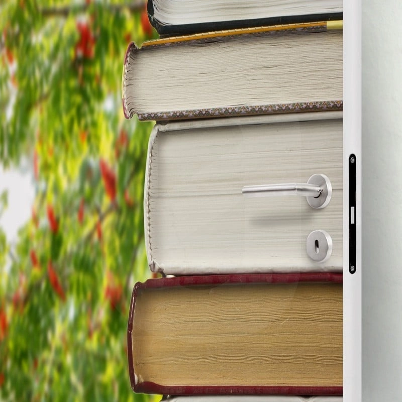 Αυτοκολλητο Πορτας STACK OF BOOKS