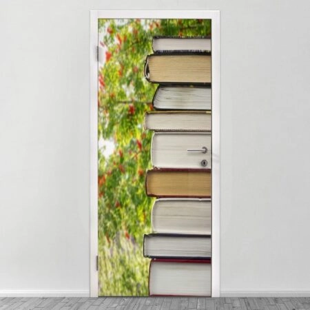 Αυτοκολλητο Πορτας STACK OF BOOKS