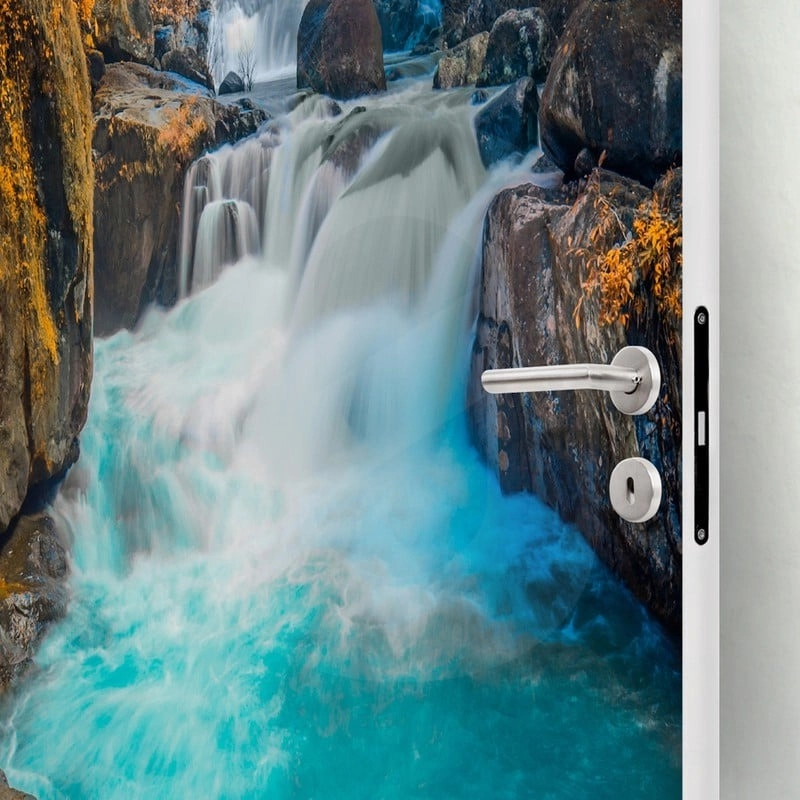 Αυτοκολλητο Πορτας DEEP FOREST WATERFALL