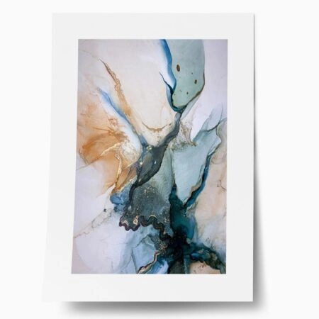 Πόστερ ABSTRACT BLUE AND GOLD - Abstract - Αφηρημένα Sticky 1
