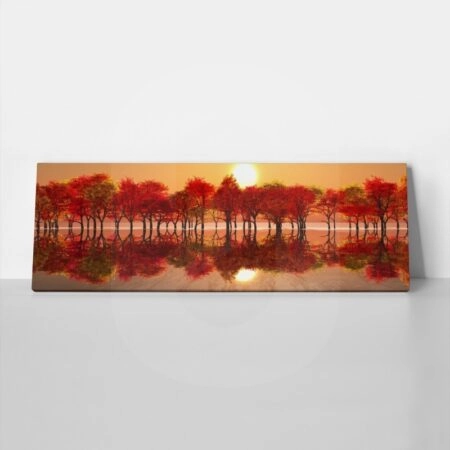 Πίνακας Πανοραμικός σε καμβά AUTUMN SUNSET - Ηλιοβασιλεμα