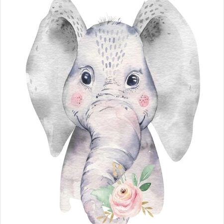 Πόστερ BABY ELEPHANT HOLDING A FLOWER - Παιδικά Sticky 2