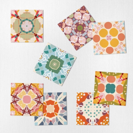 Αυτοκόλλητα Πλακάκια COLORFUL ABSTRACT SET 8 τμχ - Αυτοκόλλητα Πλακακια Sticky 1