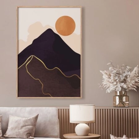 Πόστερ MINIMAL HILLS AND SUN - Abstract - Αφηρημένα
