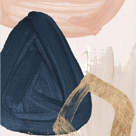Πόστερ NAVY BLUE PINK AND GOLD OIL PAINT - Abstract - Αφηρημένα Sticky 2