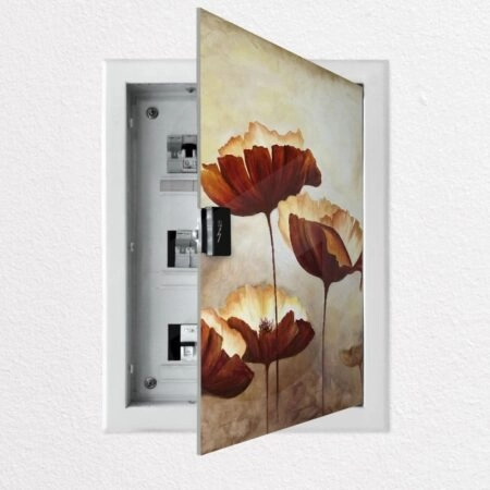 Aυτοκόλλητο ηλεκτρολογικού πίνακα PAINTING POPPIES TEXTURE BROWN - Αυτοκολλητα για ηλεκτρολογικούς πίνακες Sticky 1