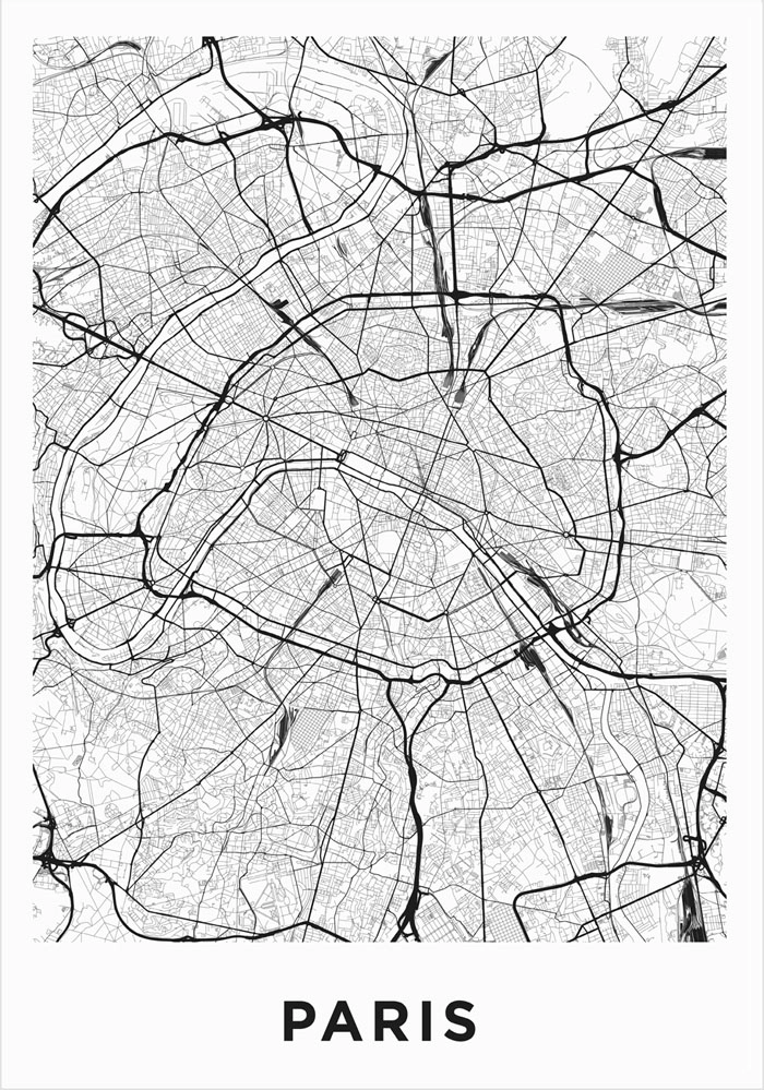 Πόστερ PARIS MAP