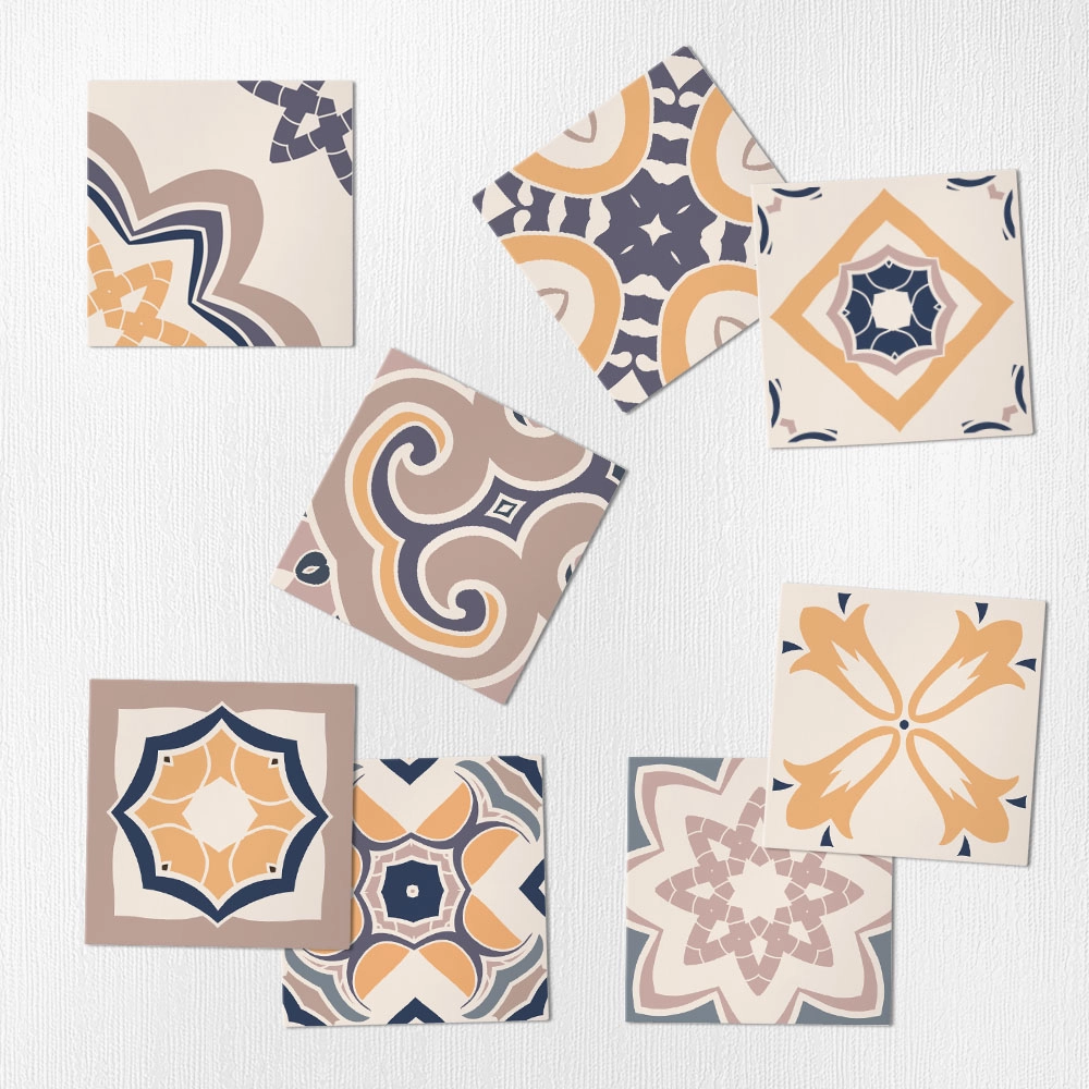 Αυτοκόλλητα Πλακάκια PASTEL VINTAGE SET 8 τμχ
