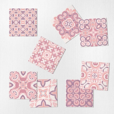 Αυτοκόλλητα Πλακάκια PINK CLASSIC SET 8 τμχ - Αυτοκόλλητα Πλακακια Sticky 1
