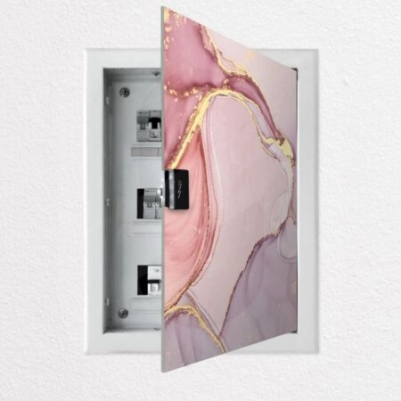Aυτοκόλλητο ηλεκτρολογικού πίνακα PINK AND GOLD MARBLE PAINT - Αυτοκολλητα για ηλεκτρολογικούς πίνακες Sticky 1