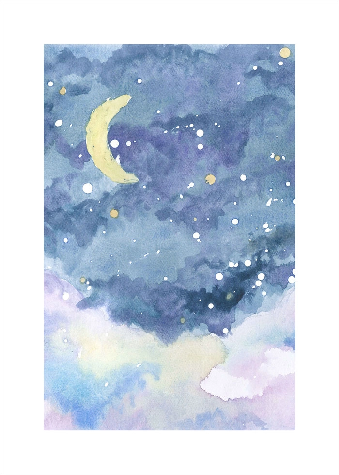 Πόστερ WATERCOLOR NIGHT SKY