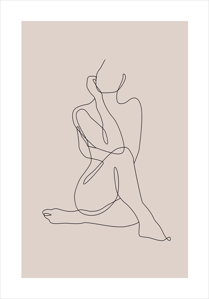 Πόστερ WOMAN BODY LINEART DRAWING