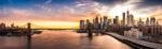 Πίνακας Πανοραμικός σε καμβά BROOKLYN BRIDGE SUNSET