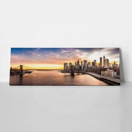 Πίνακας Πανοραμικός σε καμβά BROOKLYN BRIDGE SUNSET - Νεα Υορκη
