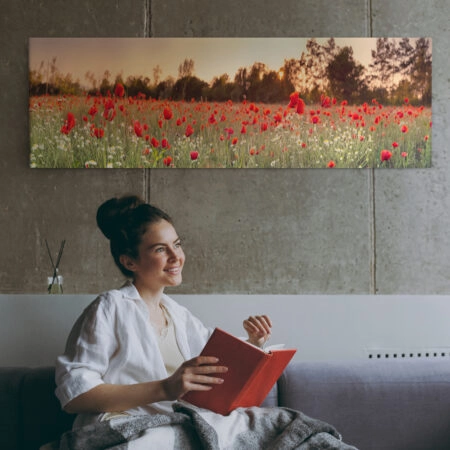 Πίνακας Πανοραμικός σε καμβά RED POPPY FIELD