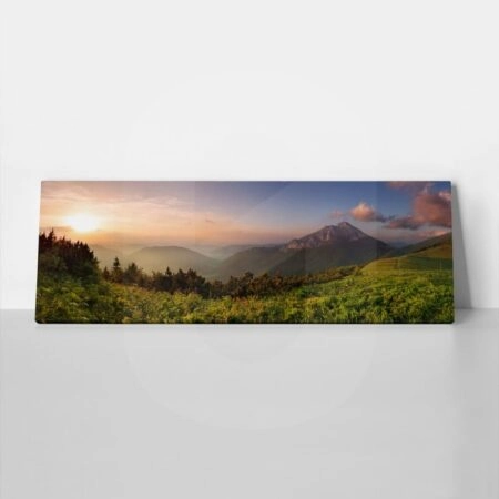 Πίνακας Πανοραμικός σε καμβά ROSZUTEK PEAK IN SUNSET - Βουνα Sticky 1