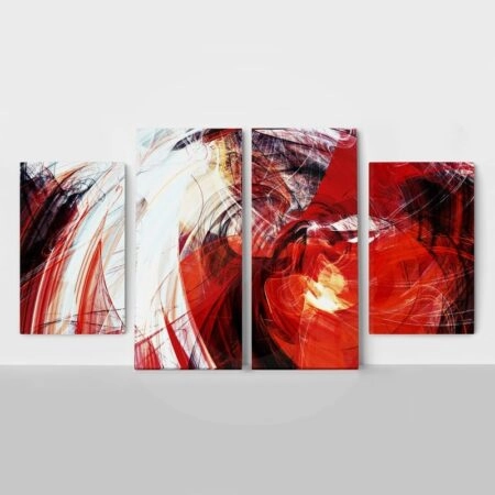 Τετράπτυχος ABSTRACT RED-WHITE