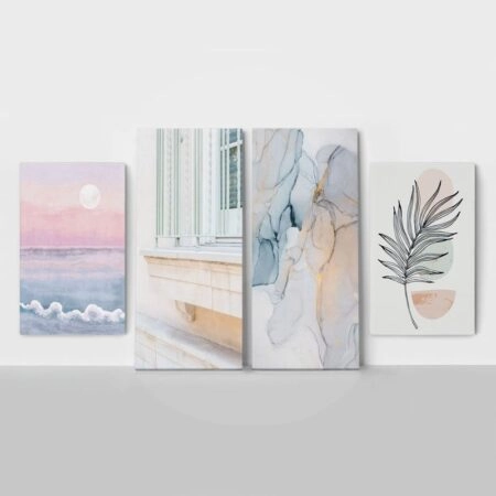 Τετράπτυχος Πινακας σε καμβά BEAUTY IN PASTEL COLORS - Αφηρημενα και Abstract Sticky 1