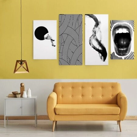 Τετράπτυχος Πινακας σε καμβά COLLAGE ART