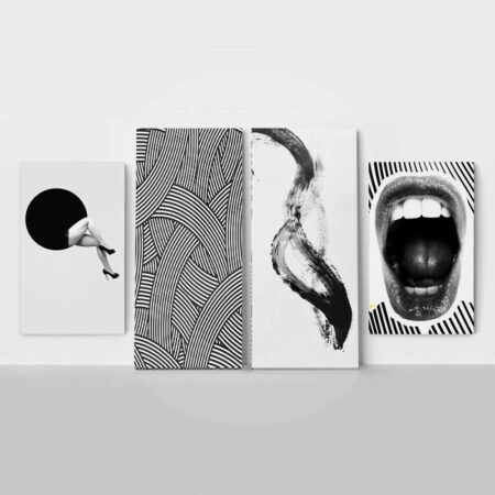 Τετράπτυχος Πινακας σε καμβά COLLAGE ART - Αφηρημενα και Abstract Sticky 1