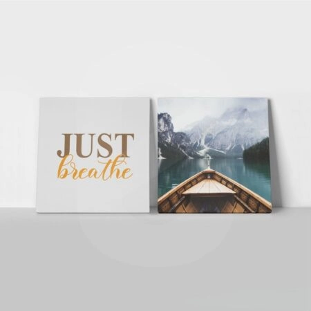 Τετράπτυχο σετ τετράγωνοι πίνακες JUST BREATHE - Τοπια και Φυση Sticky 1
